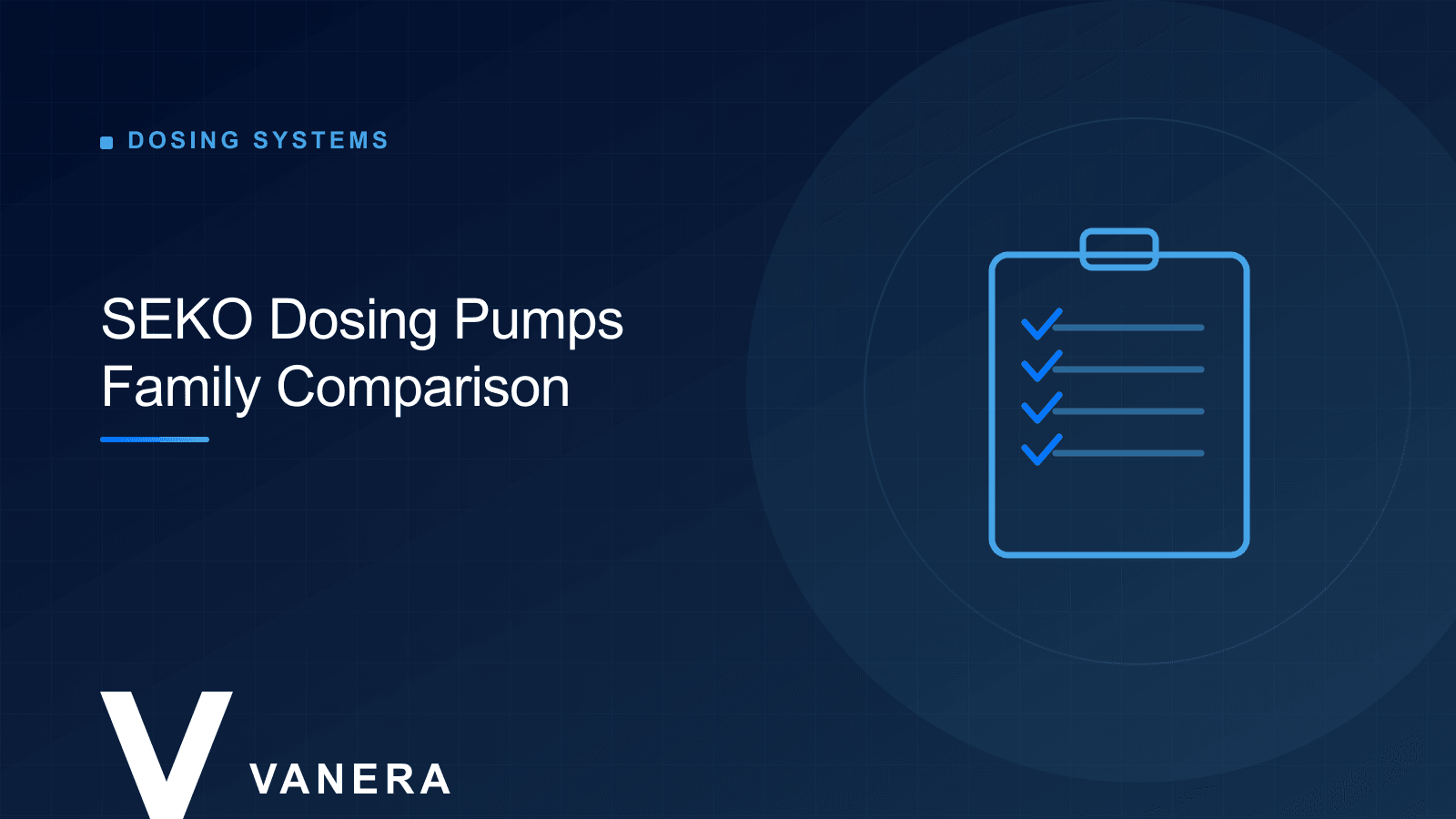 SEKO Dosing Pumps Compared: Tekna, Kompact, Invikta and Kronos